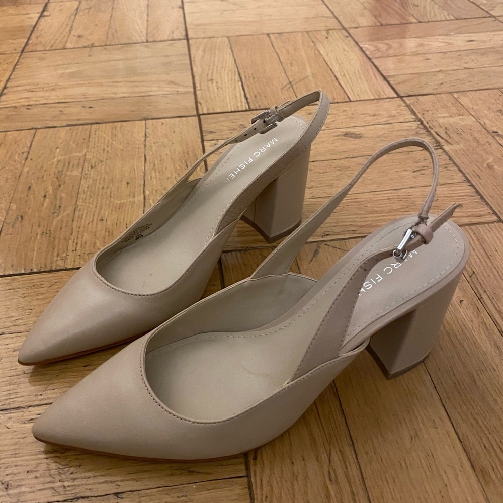 Nude Marc Fisher Slingback Heels